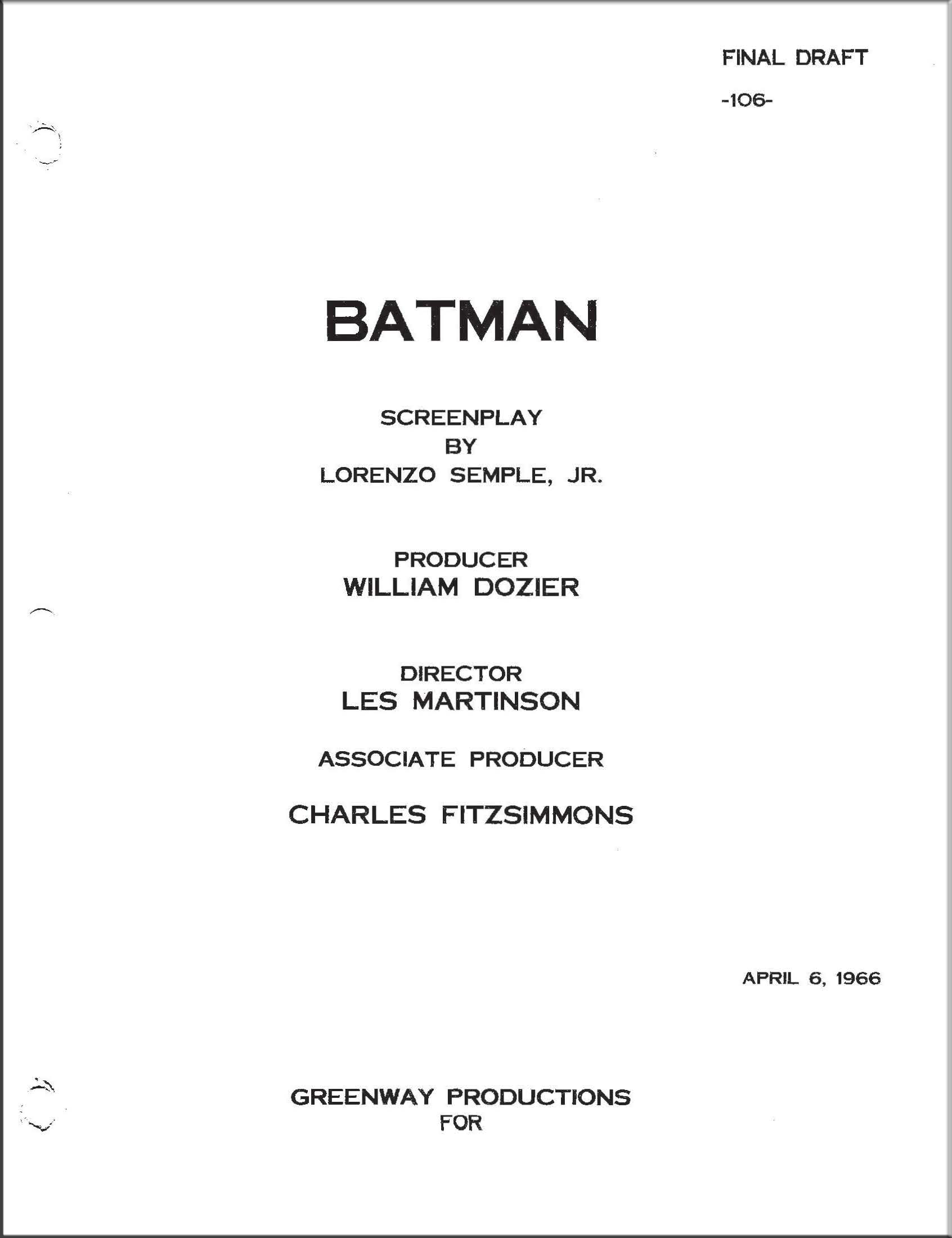 Cover Page For Script